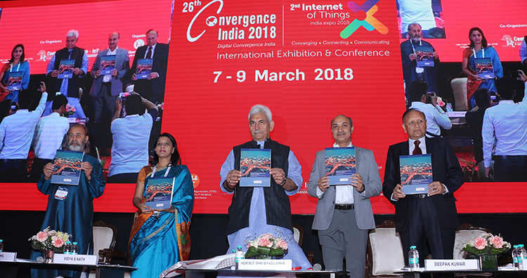 Union Telecom Minister Manoj Sinha inaugurates 26th Convergence India 2018 expo/2nd Internet of Things India 2018 expo
