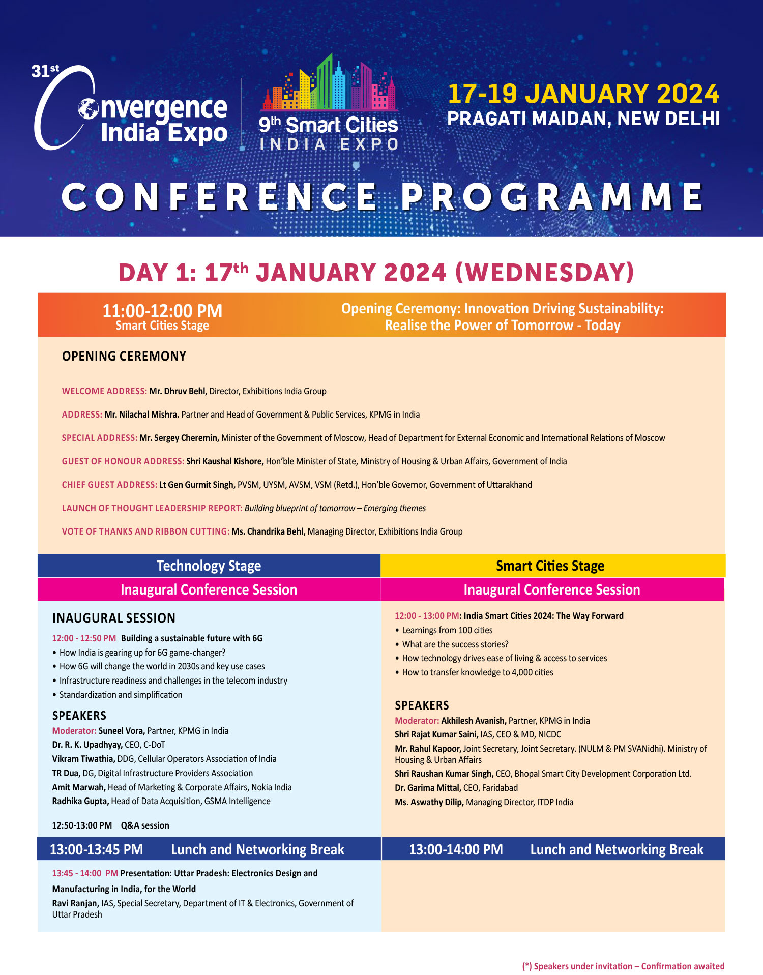 Conference Programme Convergence India expo