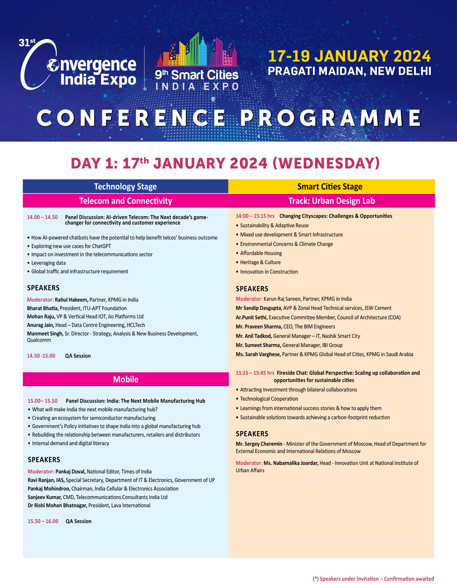 Conference Programme Convergence India expo
