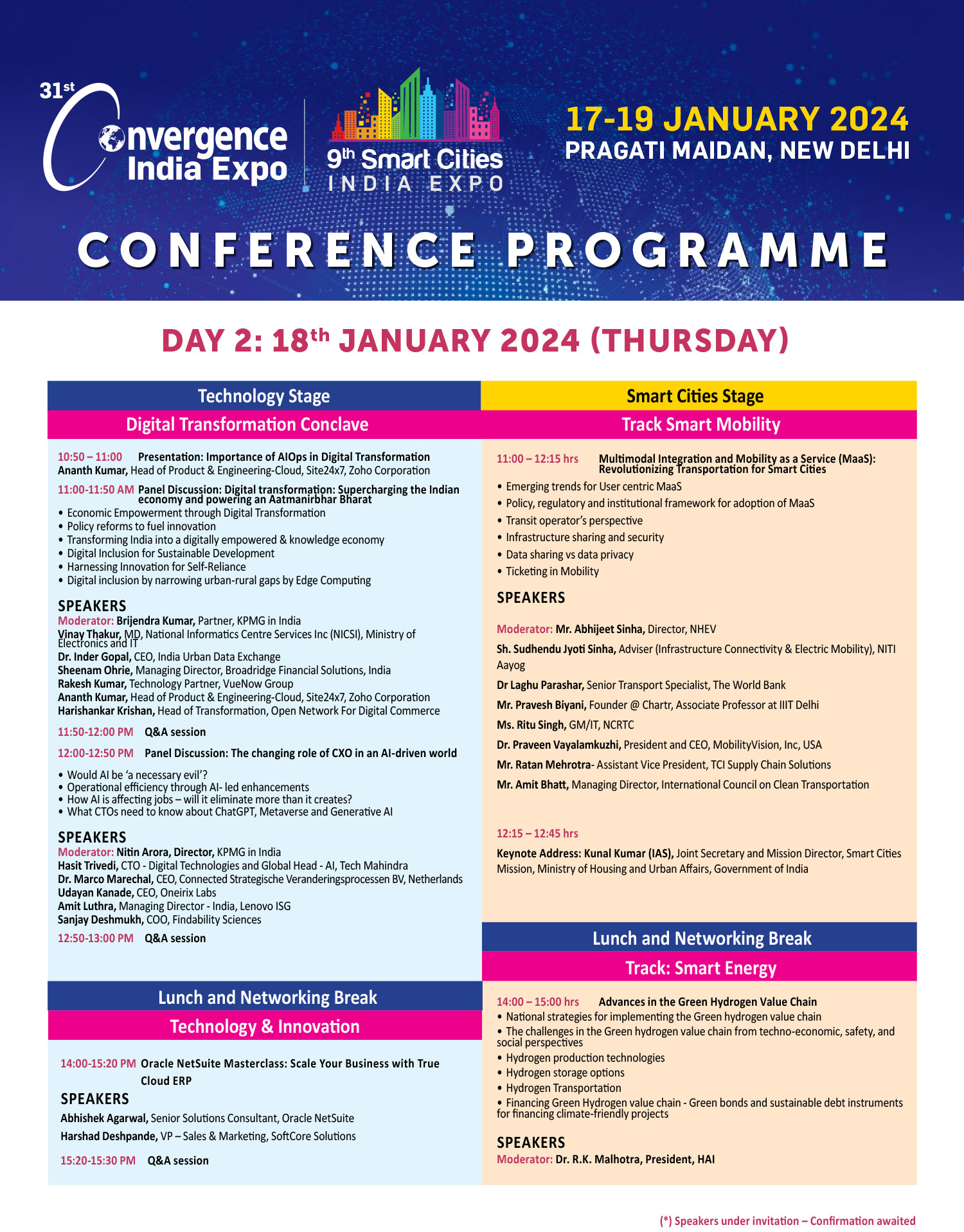 Conference Programme Convergence India expo
