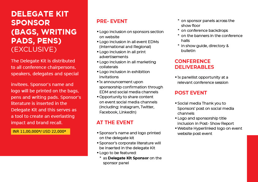 Delegate Kit Sponsor (Bags, Writing Pads, Pens)